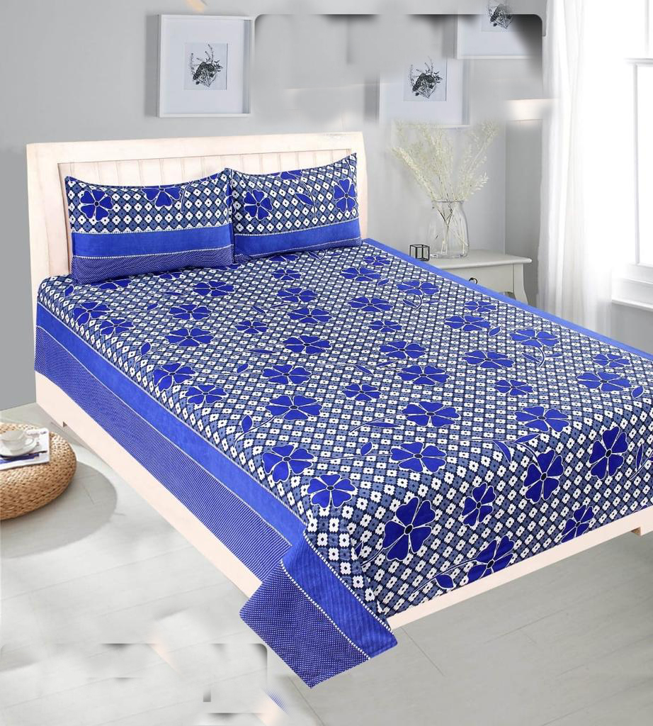 GL 144 TC Microfiber Double 3D Printed Flat Bedsheet