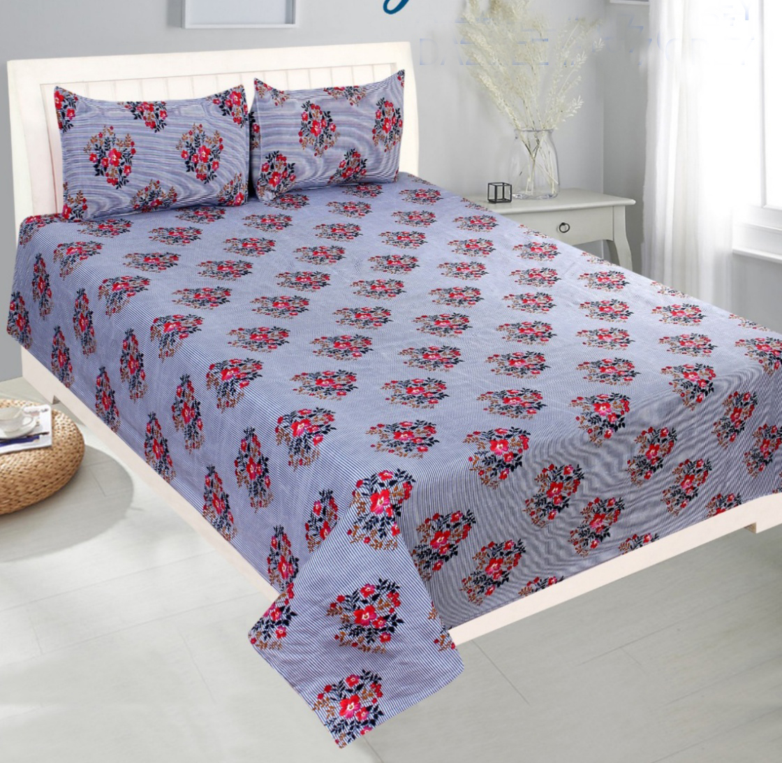 GL 180 TC Polycotton Double 3D Printed Flat Bedsheet