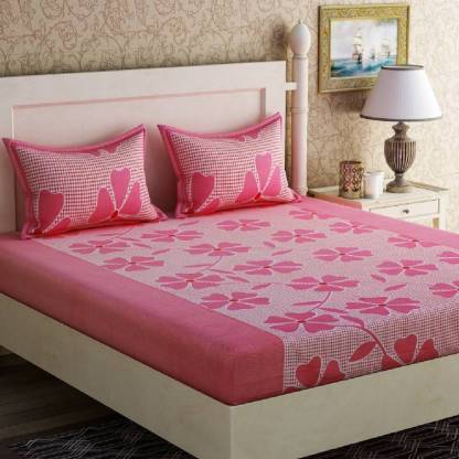 GL 144 TC Microfiber Double 3D Printed Flat Bedsheet