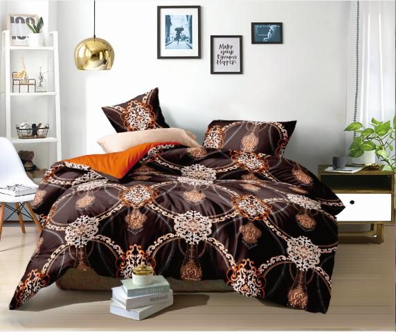 GL 144 TC Microfiber Double 3D Printed Flat Bedsheet