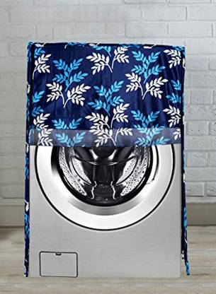 GL Front Automatic Washing Machine Cover BLUE Leaves