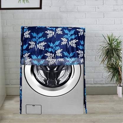 GL Front Automatic Washing Machine Cover BLUE Leaves