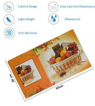 GL Rectangular Pack Of 6 Table Placemat  (Multicolor, PVC) YL