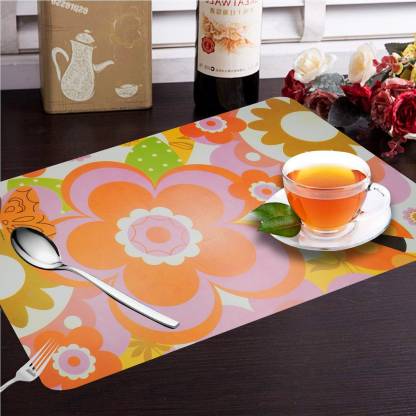 GL Rectangular Pack Of 6 Table Placemat  (Multicolor, PVC) OF