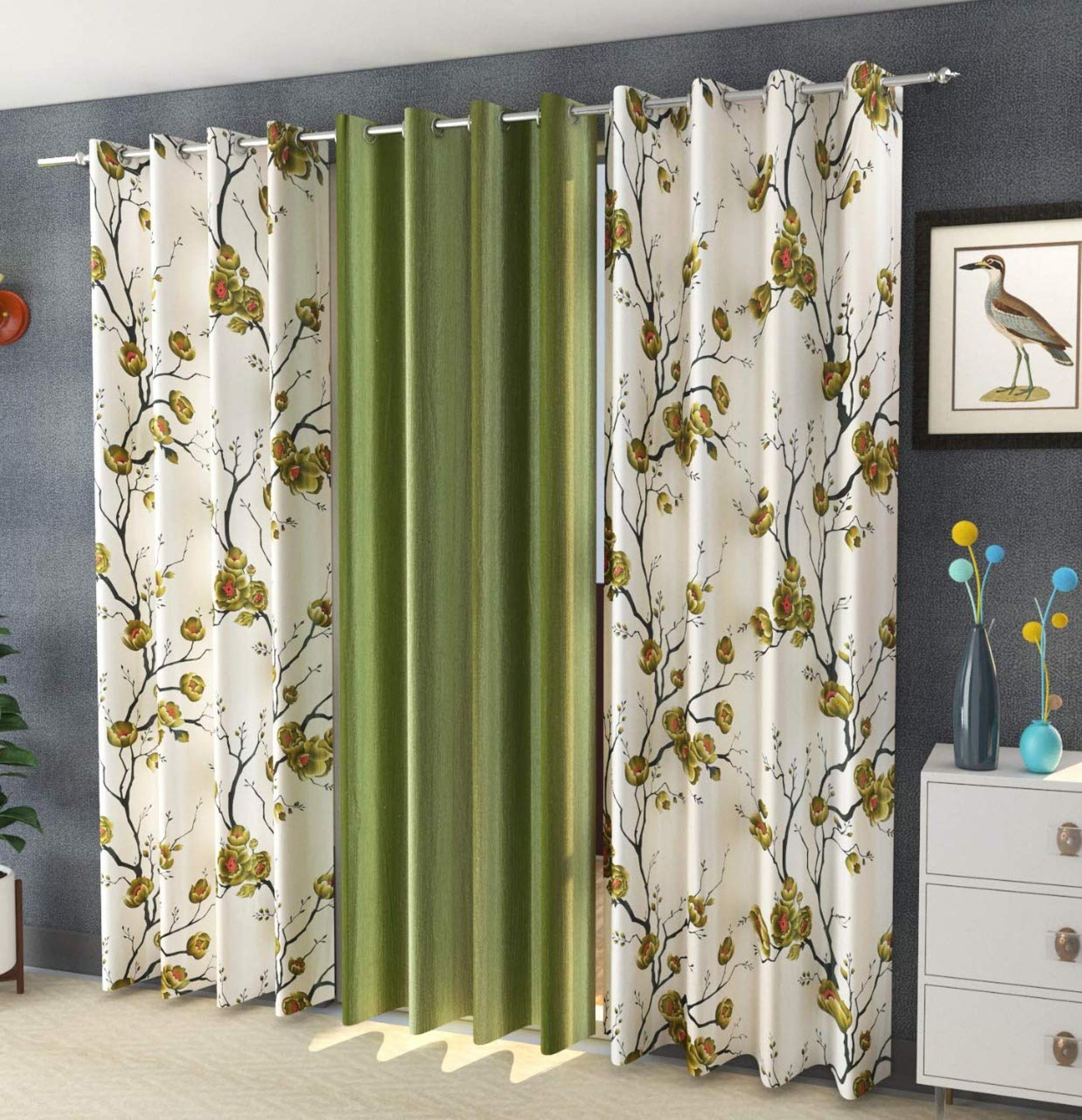 Polyester Room Darkening Long Crush Curtain