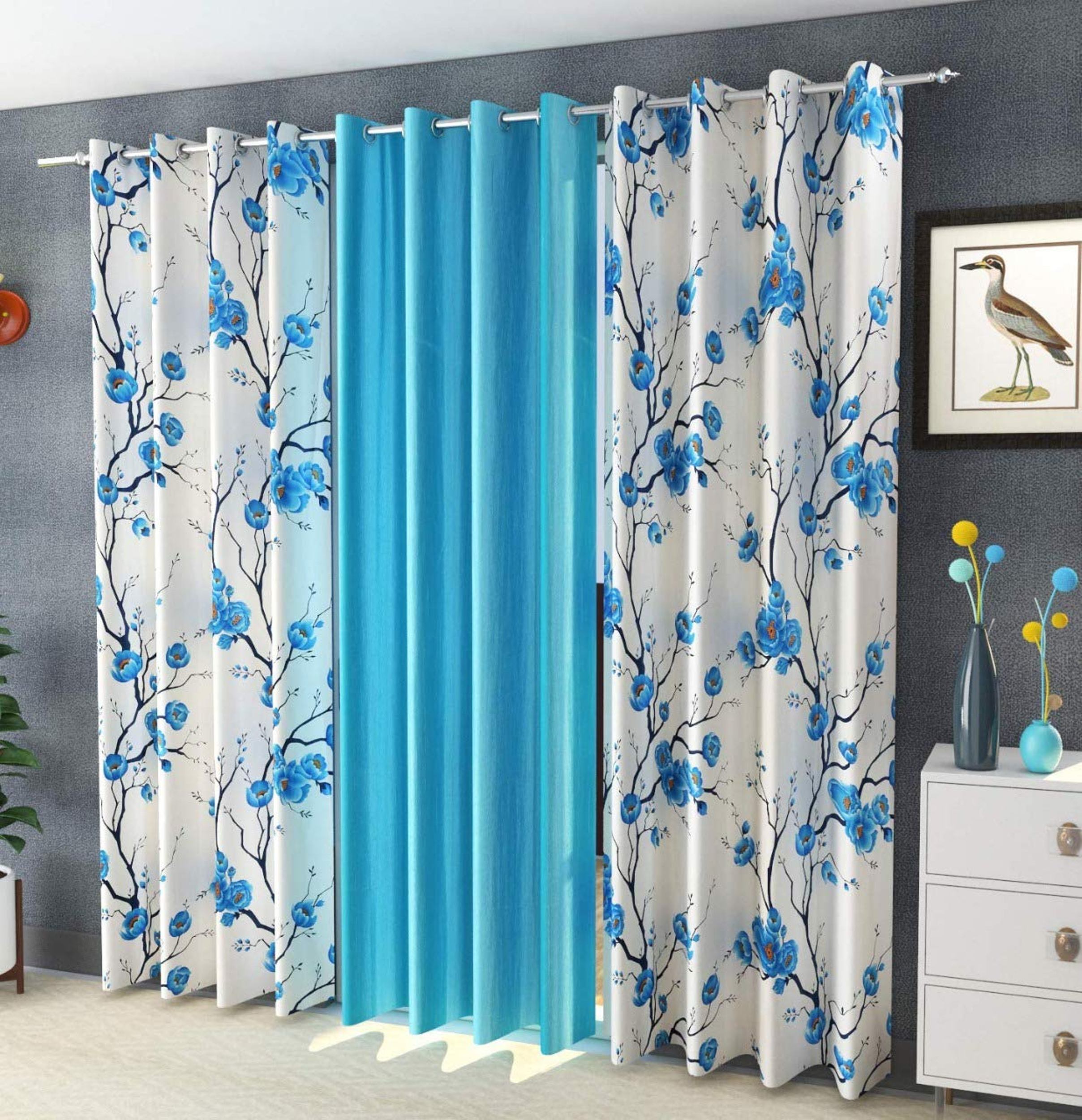 Polyester Room Darkening Long Crush Curtain