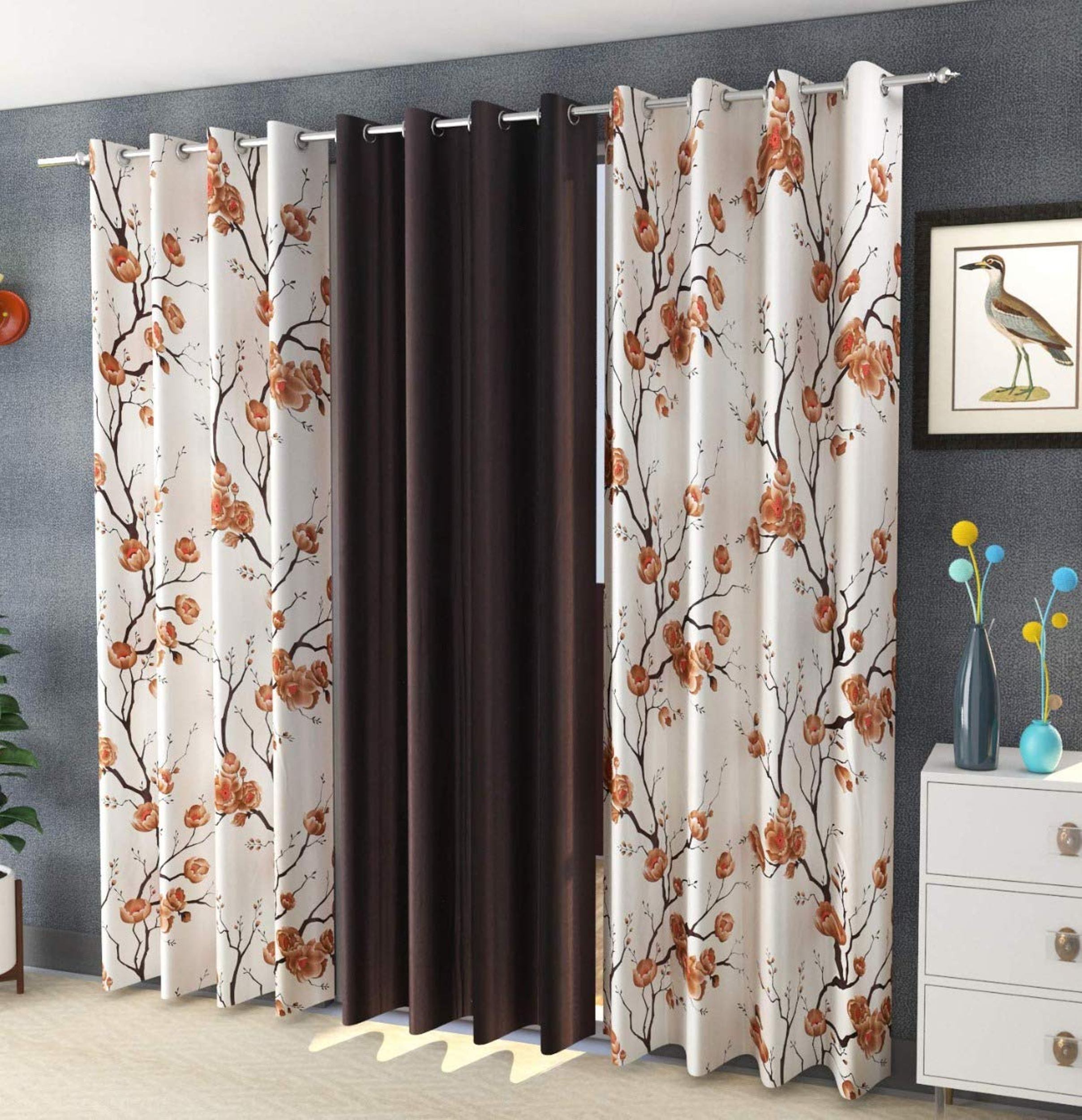 Polyester Room Darkening Long Crush Curtain