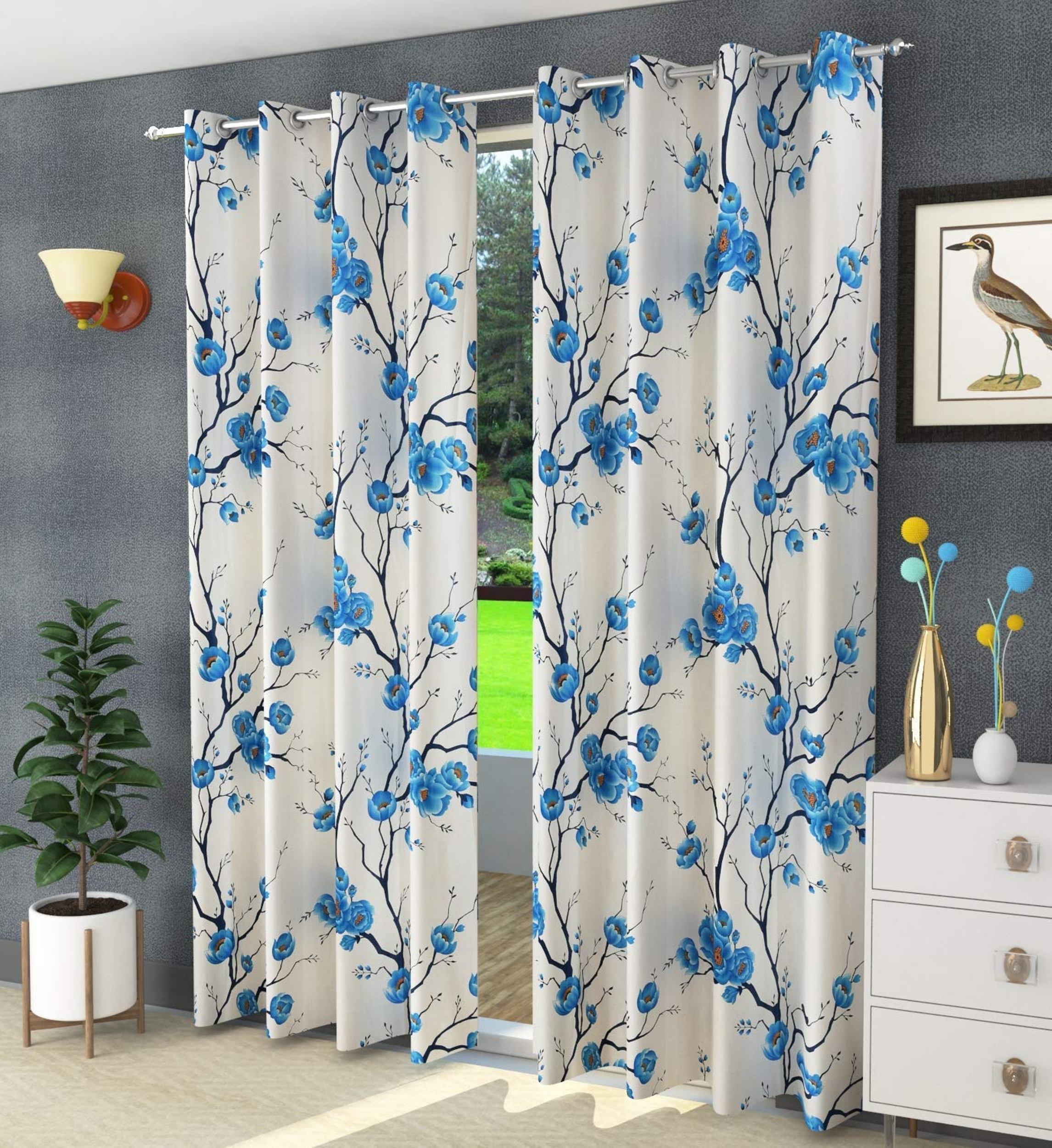 Polyester Room Darkening Long Door Curtain