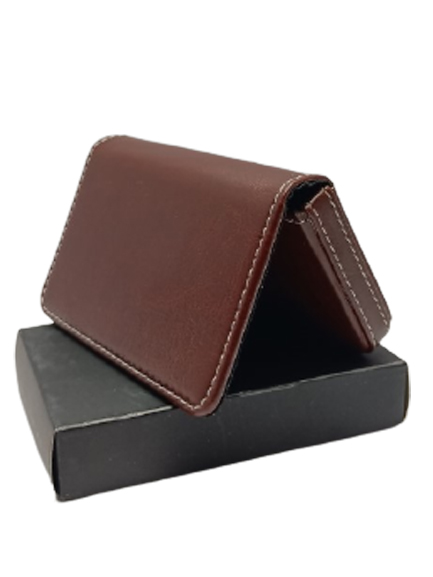 GL Men Casual Brown Genuine Leather Card Holder - Mini