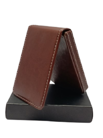 GL Men Casual Brown Genuine Leather Card Holder - Mini